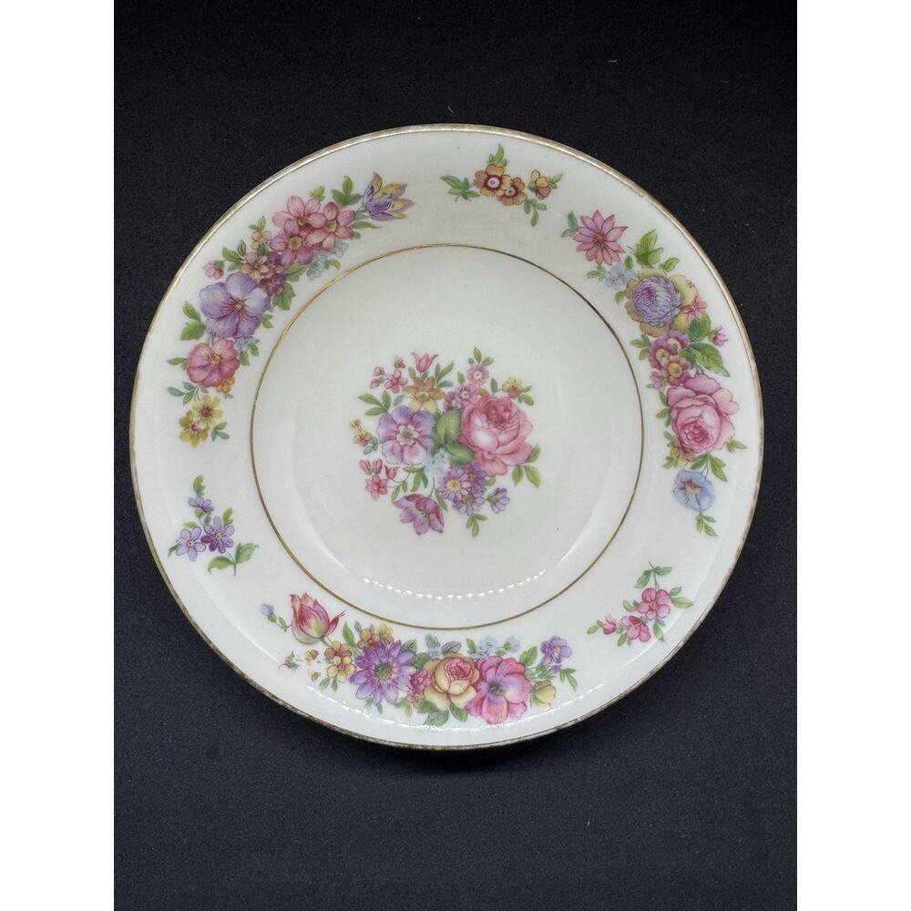 Thomas Ivory Bavaria Floral Gold Trim 5” Set Of 2 Bowls V4 And V39